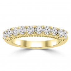 0.80 ct Ladies Round Cut Diamond Wedding Band in Prong Setting 14 kt Yellow Gold 0.80 ct Ladies Round Cut Diamond Wedding Band in Prong Setting 14 kt Yellow Gold