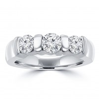 1.15 ct Round Cut Diamond Wedding Band Ring in 14 kt White Gold 1.15 ct Round Cut Diamond Wedding Band Ring in 14 kt White Gold