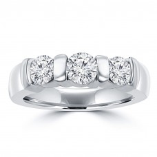 1.15 ct Round Cut Diamond Wedding Band Ring in 14 kt White Gold 1.15 ct Round Cut Diamond Wedding Band Ring in 14 kt White Gold