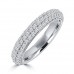 1.25 ct Ladies Three Row Round Cut Diamond Wedding Band Ring in 14 kt White Gold