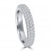 1.25 ct Ladies Three Row Round Cut Diamond Wedding Band Ring in 14 kt White Gold