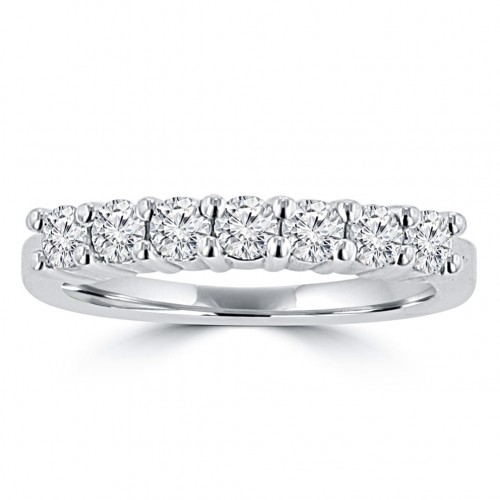 0.50 ct Ladies Round Cut Diamond Wedding Band in 14 kt White Gold 0.50 ct Ladies Round Cut Diamond Wedding Band in 14 kt White Gold