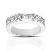 2.00 ct Princess Cut Diamond Wedding Band Ring In Channel Setting