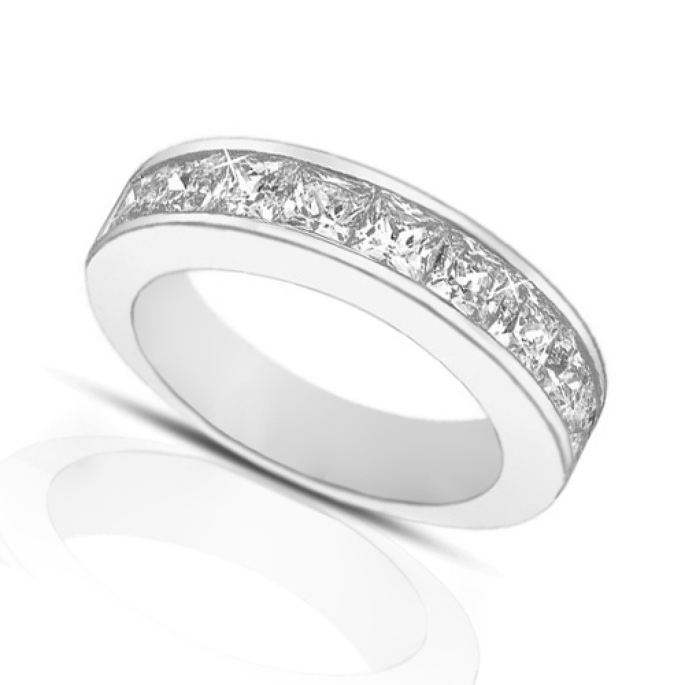 2 00 ct Princess  Cut  Diamond  Wedding Band  Ring  In Channel 