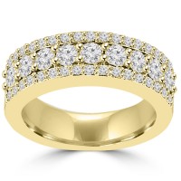 1.60 ct Ladies Round Cut Diamond Anniversary Ring in 14 kt Yellow Gold