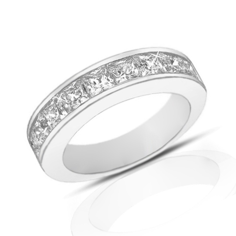 2.00 ct Princess Cut Diamond Wedding Band Ring In Channel