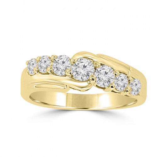 1.15 ct Round Cut Diamond Wedding Band Ring in Prong Setting