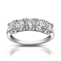 1.25 ct Five Stone Round Cut Diamond Wedding Band Ring 1.25 ct Five Stone Round Cut Diamond Wedding Band Ring