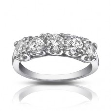 1.25 ct Five Stone Round Cut Diamond Wedding Band Ring 1.25 ct Five Stone Round Cut Diamond Wedding Band Ring