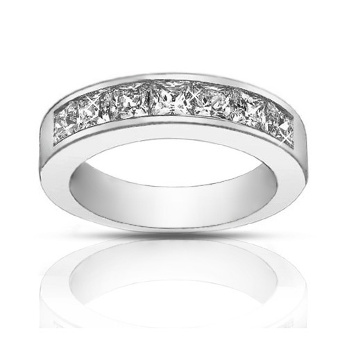1.50 ct Ladies Princess Cut Diamond Wedding Band Ring