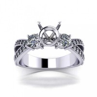 1.00 ct Round Cut Diamond Semi Mount Engagement Ring 1.00 ct Round Cut Diamond Semi Mount Engagement Ring