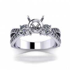 1.00 ct Round Cut Diamond Semi Mount Engagement Ring 1.00 ct Round Cut Diamond Semi Mount Engagement Ring