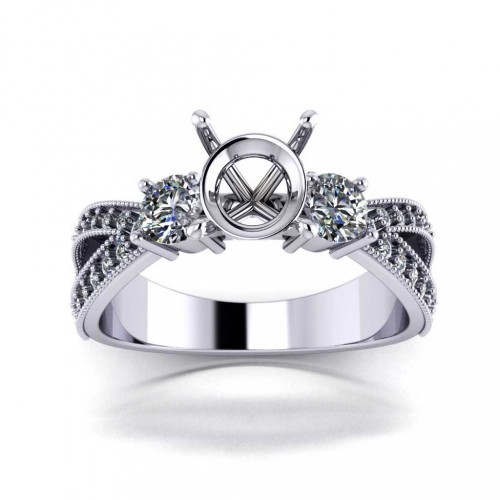 1.00 ct Round Cut Diamond Semi Mount Engagement Ring 1.00 ct Round Cut Diamond Semi Mount Engagement Ring