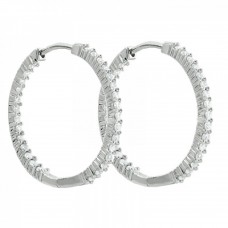 3.25 ct Round Cut Diamond Inside Outside Hoop Earrings 3.25 ct Round Cut Diamond Inside Outside Hoop Earrings