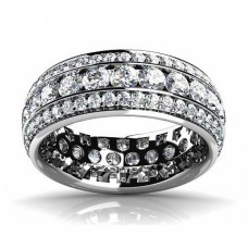 5.00 ct Ladies Three Row Round Cut Diamond Eternity Wedding Band Ring 5.00 ct Ladies Three Row Round Cut Diamond Eternity Wedding Band Ring