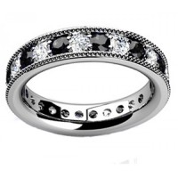 1.00 ct Millgrain Edge Diamond Eternity Wedding Band Ring 1.00 ct Millgrain Edge Diamond Eternity Wedding Band Ring