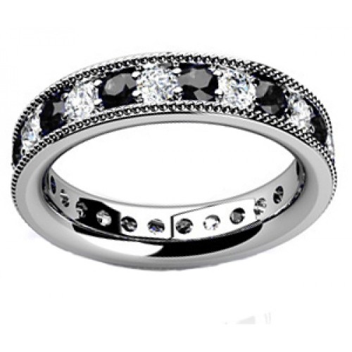 1.00 ct Millgrain Edge Diamond Eternity Wedding Band Ring 1.00 ct Millgrain Edge Diamond Eternity Wedding Band Ring