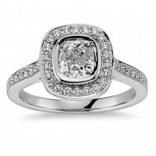 1.50 Ct Ladies Cushion Micro Pave Halo Diamond Engagement Ring 1.50 Ct Ladies Cushion Micro Pave Halo Diamond Engagement Ring