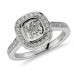 1.50 Ct Ladies Cushion Micro Pave Halo Diamond Engagement Ring