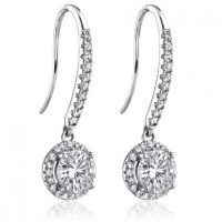 1.50 ct Ladies Round Cut Diamond Drop Earrings in White Gold 1.50 ct Ladies Round Cut Diamond Drop Earrings in White Gold