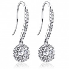 1.50 ct Ladies Round Cut Diamond Drop Earrings in White Gold 1.50 ct Ladies Round Cut Diamond Drop Earrings in White Gold