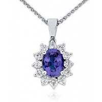 3.00 ct Ladies Sapphire and Diamond Pendant 3.00 ct Ladies Sapphire and Diamond Pendant