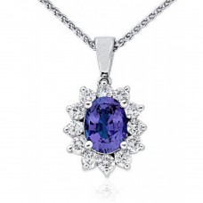 3.00 ct Ladies Sapphire and Diamond Pendant 3.00 ct Ladies Sapphire and Diamond Pendant