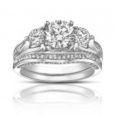 2.50 Ct TW Round Diamond Engagement Ring With Wedding Band 2.50 Ct TW Round Diamond Engagement Ring With Wedding Band