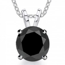2.00 ct Ladies Black Diamond Solitaire Pendant / Necklace 2.00 ct Ladies Black Diamond Solitaire Pendant / Necklace