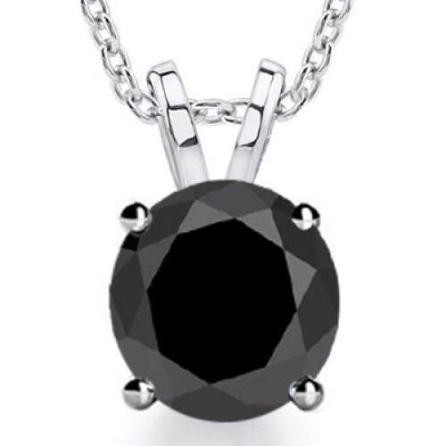 2.00 ct Ladies Black Diamond Solitaire Pendant / Necklace 2.00 ct Ladies Black Diamond Solitaire Pendant / Necklace