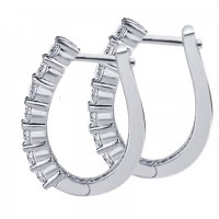 0.50 ct Ladies Diamond Hoop Earring in 14 kt White Gold 0.50 ct Ladies Diamond Hoop Earring in 14 kt White Gold