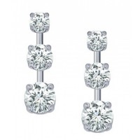 1.00 Ct Ladies Three Stone Diamond Drop Earrings 1.00 Ct Ladies Three Stone Diamond Drop Earrings