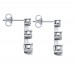 1.00 Ct Ladies Three Stone Diamond Drop Earrings