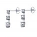 1.00 Ct Ladies Three Stone Diamond Drop Earrings
