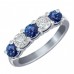 1.00 Ct Round Cut Diamond And Blue Sapphire Wedding Band Ring 1.00 Ct Round Cut Diamond And Blue Sapphire Wedding Band Ring