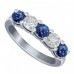 1.00 Ct Round Cut Diamond And Blue Sapphire Wedding Band Ring 1.00 Ct Round Cut Diamond And Blue Sapphire Wedding Band Ring