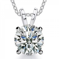 1.00 Ct Ladies Round Cut Cubic Zirconia Solitaire Pendant Necklace 1.00 Ct Ladies Round Cut Cubic Zirconia Solitaire Pendant Necklace