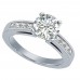 1.50 ct Ladies Round Cut Diamond Engagement Ring With Princess Cut's On the Side 