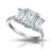 2.10 ct Ladies Emerald Cut Diamond Engagement Ring 
