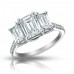 2.10 ct Ladies Emerald Cut Diamond Engagement Ring 