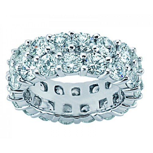 4.50 ct Two Row Diamond Eternity Wedding Band Ring 4.50 ct Two Row Diamond Eternity Wedding Band Ring
