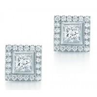 2.00 ct ttw Princess Cut Diamond Stud Earrings With Accented Diamonds 2.00 ct ttw Princess Cut Diamond Stud Earrings With Accented Diamonds