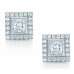 2.00 ct ttw Princess Cut Diamond Stud Earrings With Accented Diamonds 2.00 ct ttw Princess Cut Diamond Stud Earrings With Accented Diamonds