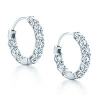 2.25 ct Ladies Round Cut Diamond Hoop Huggie Earrings 2.25 ct Ladies Round Cut Diamond Hoop Huggie Earrings