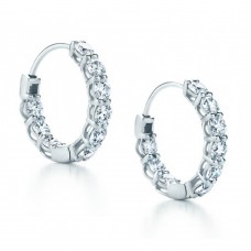 2.25 ct Ladies Round Cut Diamond Hoop Huggie Earrings 2.25 ct Ladies Round Cut Diamond Hoop Huggie Earrings