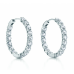 4.00 ct ttw Ladies Round Cut Diamond Inside Outside Hoop Earrings 4.00 ct ttw Ladies Round Cut Diamond Inside Outside Hoop Earrings