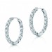4.00 ct ttw Ladies Round Cut Diamond Inside Outside Hoop Earrings 4.00 ct ttw Ladies Round Cut Diamond Inside Outside Hoop Earrings