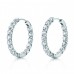 4.00 ct ttw Ladies Round Cut Diamond Inside Outside Hoop Earrings 4.00 ct ttw Ladies Round Cut Diamond Inside Outside Hoop Earrings