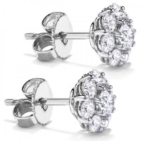 2.00 Ct Ladies Round Cut Diamond Stud Earring In 14 kt White Gold 2.00 Ct Ladies Round Cut Diamond Stud Earring In 14 kt White Gold