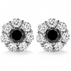 2.00 ct Round Cut Black Diamond Studs Earrings 14 kt White Gold 2.00 ct Round Cut Black Diamond Studs Earrings 14 kt White Gold